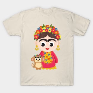 Frida Kahlo With Monkey T-Shirt